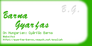 barna gyarfas business card