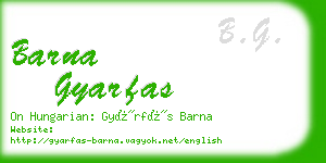 barna gyarfas business card